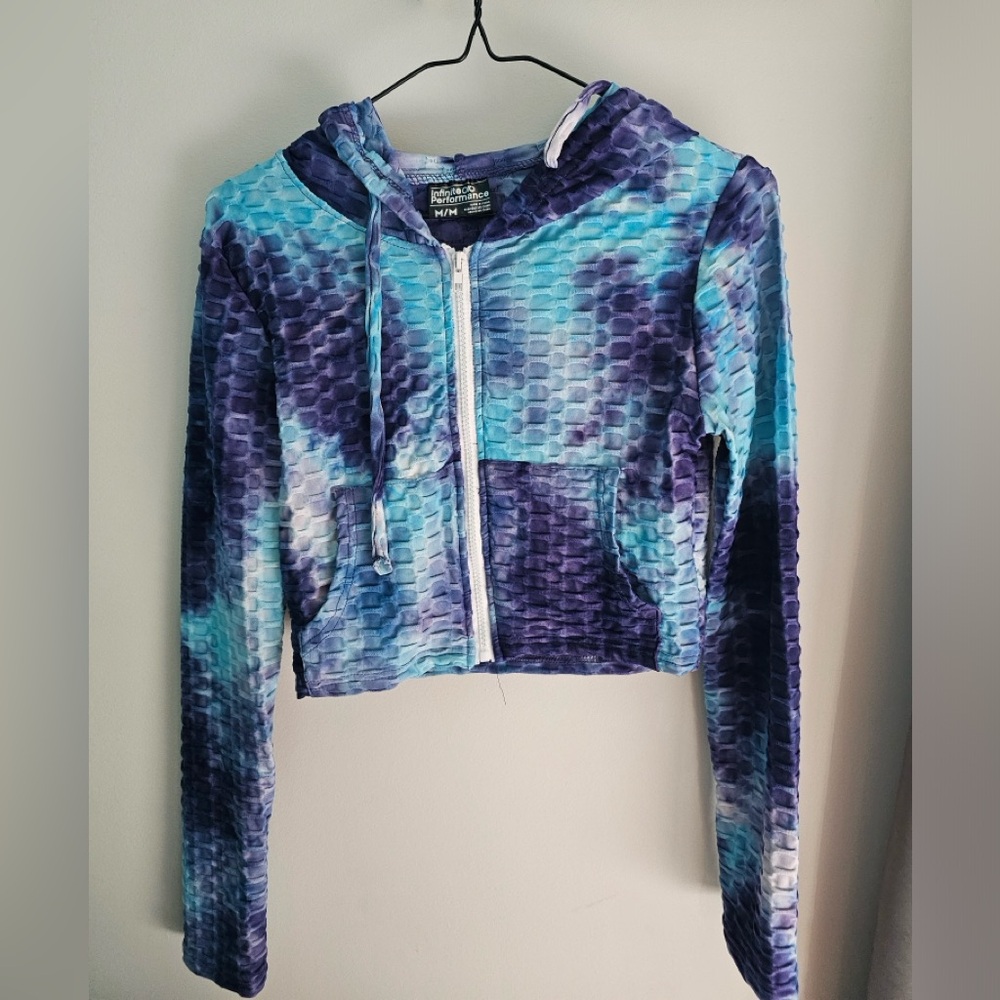 Zip-up jacket, tie dye color
